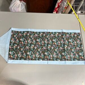 Floral Table Runner with Light Blue Border